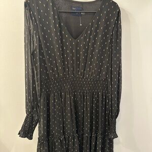 Just...Taylor Black Bishop Sleeve V-Neck long sleeve